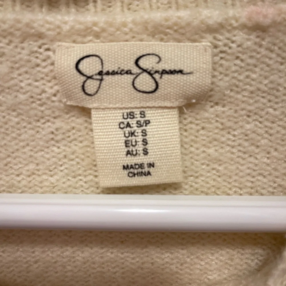 Jessica Simpson Cream Floral Embellished Sweater - Picture 3 of 7